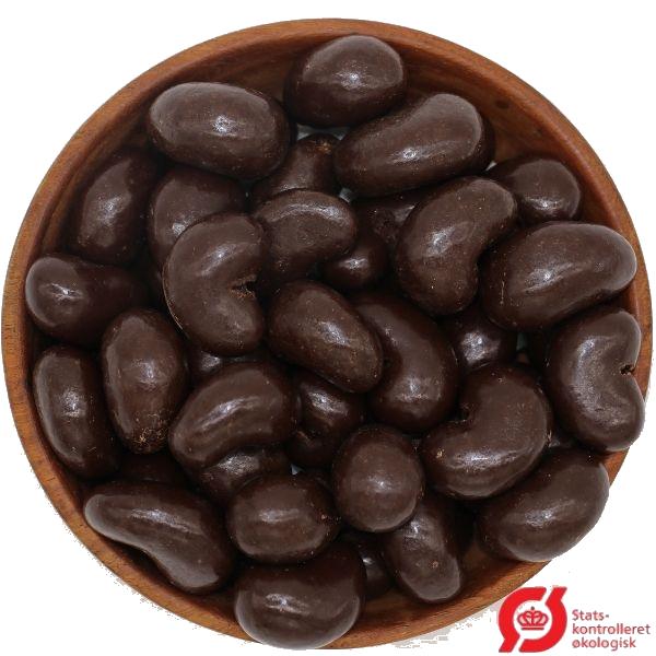 Økologiske Cashewnødder Overtrukket Med 70% Belgisk Chokolade